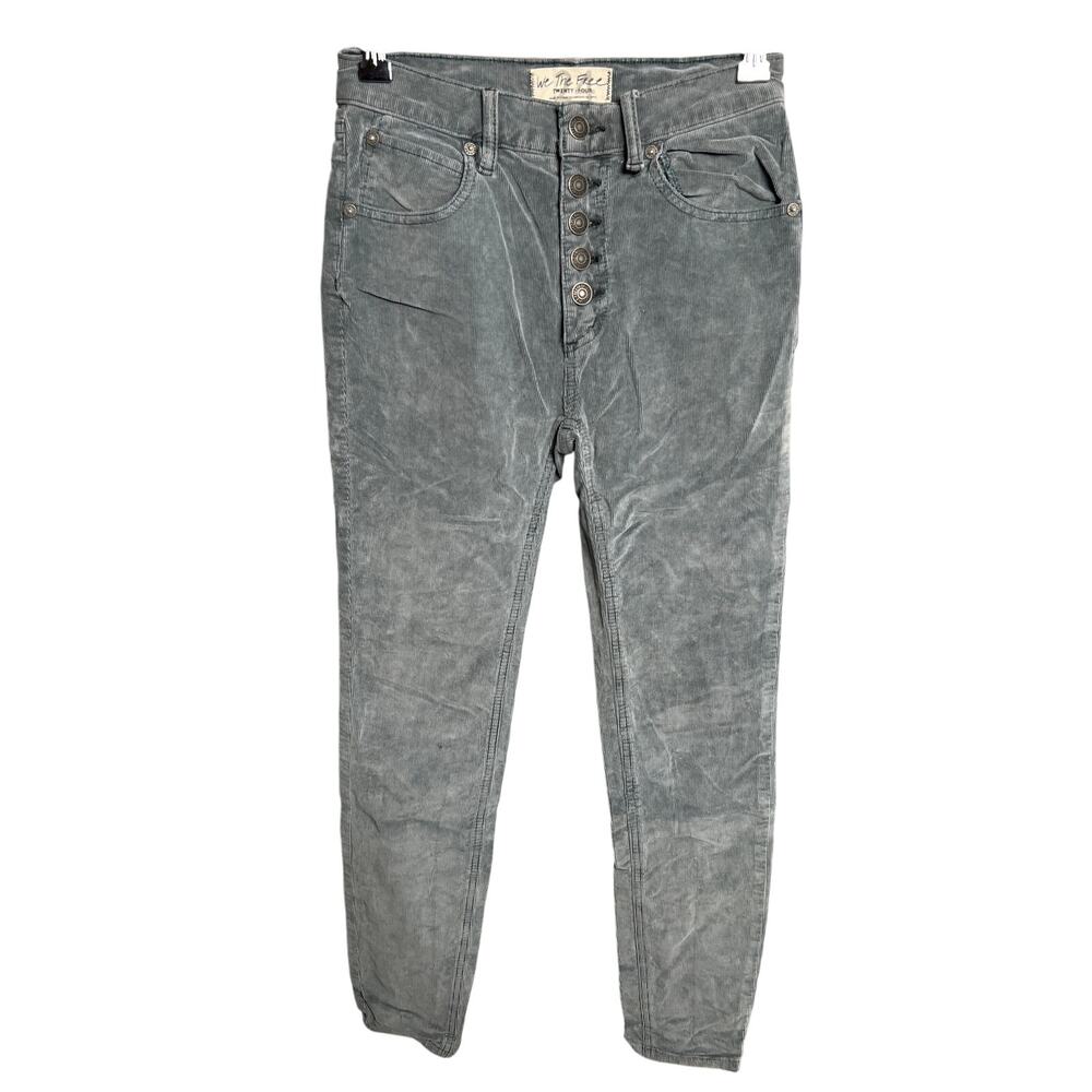Free People We The Free Size 24 Women Corduroy Skinny Pants Gray